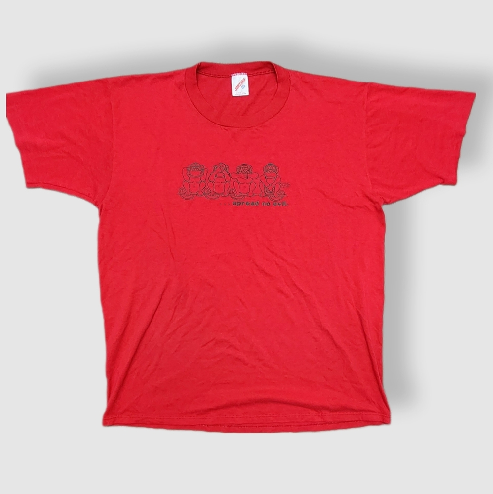 Vintage Super RARE 80s Monkey Business Spread No Evil T-Shirt 🐵